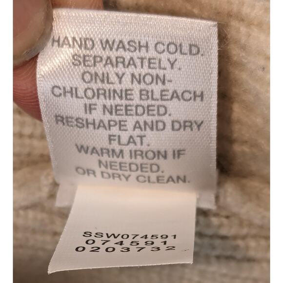 J Jill Long Sleeve Shirt Wool Cashmere Woman’s Small V-Neck Cream Sweater Soft - Picture 12 of 13